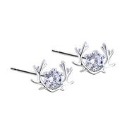 925 Sterling Silver Elk Stud Earrings