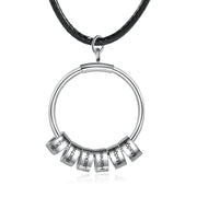 Personalized Stainless Steel Charm Bead Necklace