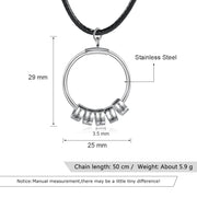 Personalized Stainless Steel Charm Bead Necklace