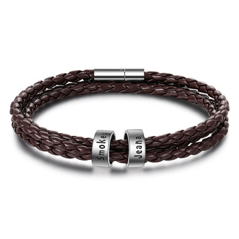 Personalised Brown Braided Rope Bracelet