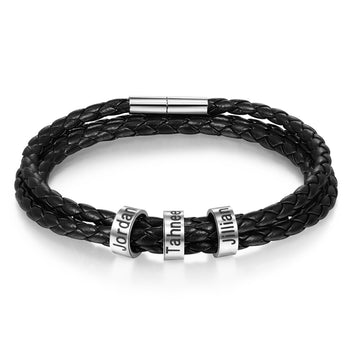 Personalised Black Braided Rope Bracelet