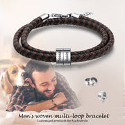 Personalised Brown & Black Braided Rope Bracelet