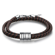 Personalised Brown & Black Braided Rope Bracelet