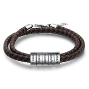 Personalised Brown & Black Braided Rope Bracelet