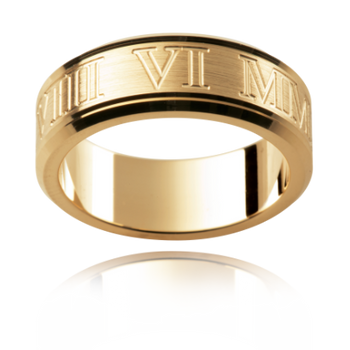 Personalised Engraved Roman Numerals Ring P467