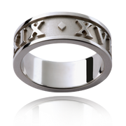 Personalised Raised Roman Numerals Ring P483