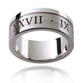 Personalised Engraved Roman Numerals Ring P544