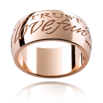 Patterned Personalised Engraved Ring P576