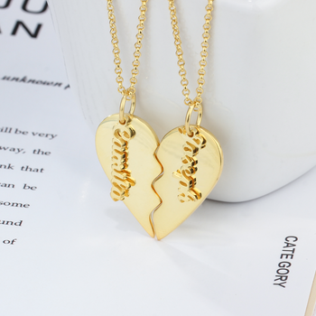 Two heart shape name necklace #AS101753