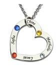 Personalized Heart Necklace With Birthstone #AS101790