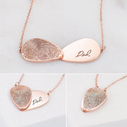 Personalized double heart overlapping Necklace #AS101835