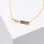 Personalized Fingerprint Nameplate Bar Necklace