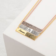 Personalized Fingerprint Nameplate Bar Necklace