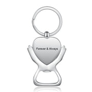 Personalized Photo Stainless Steel Beer Corkscrew Keychain
