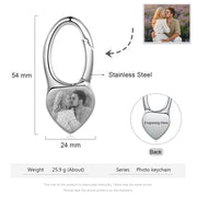 Personalized Photo Stainless Steel Heart Keychain