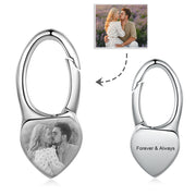 Personalized Photo Stainless Steel Heart Keychain