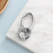 Personalized Photo Stainless Steel Heart Keychain