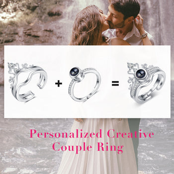 Personalized Projection Couple Opening Ring