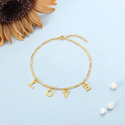 Personalized Rhodium Plated Letter Anklet