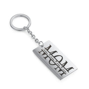 Personalized Stainless Steel Mom and Dad Keychain