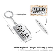 Personalized Stainless Steel Mom and Dad Keychain