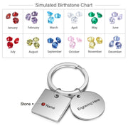 Stainless Steel Birthtsone Keychain