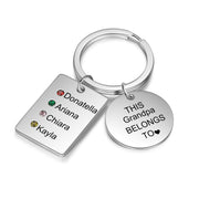 Stainless Steel Birthtsone Keychain