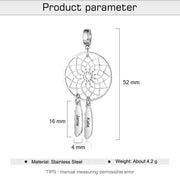 Personalized Stainless Steel Dreamcatcher Jewelry Charm Beads