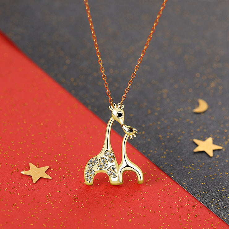 925 Sterling Silver Animal Elk Necklace