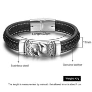 Stainless Steel Men's Leather Bracelet