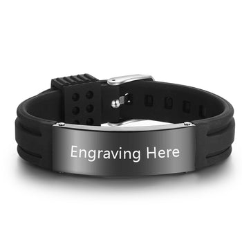 Stainless Steel Men's Bracelet-Stainless Steel-2-Black