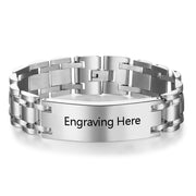 Stainless Steel Curved Glue Red Bracelet