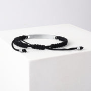 Engraved Stainless Steel Black Rope Medical Bracelet