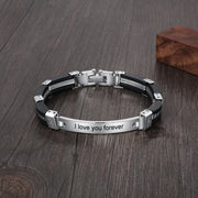 Stainless Steel Custom Name Black Bracelet