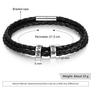 Custom Stainless Steel Leather Bracelet