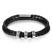 Custom Stainless Steel Leather Bracelet