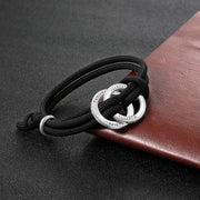 Engraved Stainless Steel Black Bracelet