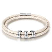 Leather bead bracelet Custom Length Color