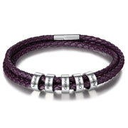 Leather bead bracelet Custom Length Color