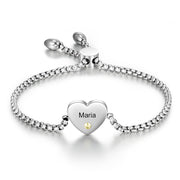 Birthstone & Stainless Steel Plated Bracelet
