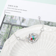 Flower Shape Cubic Zirconia Stainless Steel Bracelet