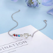 Birthstone Rhodium Plated Bracelet
