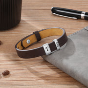 Flat stainless steel leather hand strap
