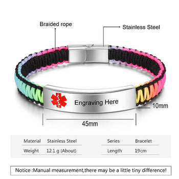Engraving Stainless Steel Medical Alert Bracelet
