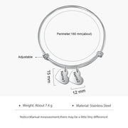 Personalized Stainless Steel Heart Bangle Bracelet