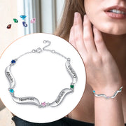 Rhodium Plated Birthstone Bracelet