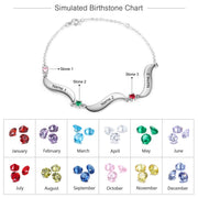 Rhodium Pated Birthstone Bracelet