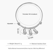 Personalized Stainless Steel Heart Bangle Bracelet