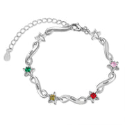 Rhodium Plated Birthstone Bracelet
