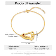 Rhodium Plated Baby Feet Bracelet
